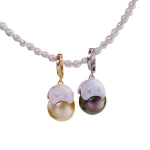 Pendentif en argent S925 31282 avec perles rondes de 10 à 13 mm, accessoires de bricolage mignons, support vide tendance pour breloques et pendentifs en perles - Product Image 5