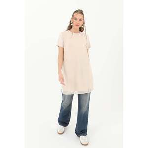 Camiseta Básica de Manga Larga para Mujer Puane - Top Versátil y Cómodo para el Día a Día en Color Beige para Todas las Temporadas - Product Image 4