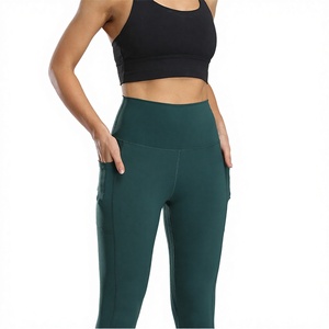 High Elastic Waist Yoga Soft Athletic Lightweight Quick Dry Full Length Plaid <b>Pattern</b> Spandex/Nylon Women's Workout <b>Leggings</b> - Product Image 3