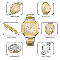 Montre de couple SKMEI 9398 à quartz, bracelet en acier inoxydable, étanche, pour amoureux, analogique, sportive, pour le bonheur des partenaires