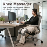 Masseur de genou à compression d'air rechargeable 3 en 1 avec chaleur et vibrations pour soulager la douleur au genou, au coude et à l'épaule