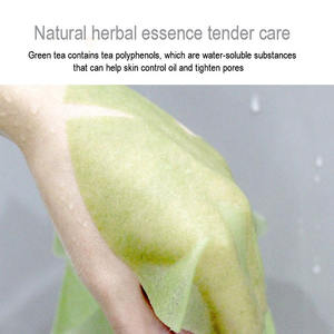 Venta superior 2025, máscara Facial seca de fibra de planta de té verde para mujer, hoja Facial de belleza, Material hidratante para el cuidado de la piel del Spa <span class=keywords><strong>Koreano</strong></span> - Product Image 5