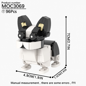 Animaux de ferme Chiens Bouledogue <span class=keywords><strong>français</strong></span> Caniche Schnauzer Husky sibérien Blocs de construction MOC Jouets DIY pour enfants MOC3069-MOC3079 - Product Image 2