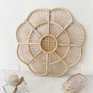Exquisite Design Flower Hand Woven Natural <b>Rattan</b> <b>Placemat</b> Home Decor Bohemian Natural <b>Placemats</b> Wholesale From Vietnam - Product Image 1