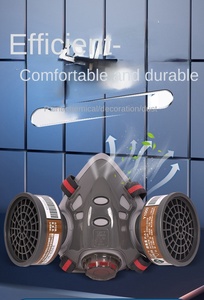 <span class=keywords><strong>Masque</strong></span> <span class=keywords><strong>respiratoire</strong></span> demi-visage en silicone réutilisable à 2 couches avec valve d'expiration pour un ajustement confortable, travail de sécurité pour la peinture industrielle - Product Image 6