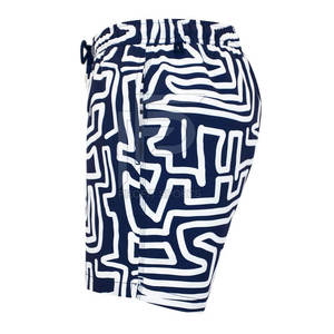 Pantalones Cortos Deportivos Casuales para Hombre, Personalizados al por Mayor, de Alta Calidad, de Poliéster, con Estampado Geométrico Abstracto de Laberinto, Cintura Elástica, para Playa - Product Image 2