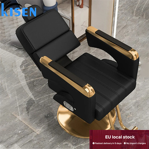 Envío Gratis, Silla de Peluquería Hidráulica Reclinable con Marco de Metal Negro, Muebles de Salón para Estilismo y Corte de Cabello, Uso en Barbería - Product Image 1
