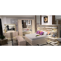 Ensemble de chambre à coucher moderne de luxe Shiyi King 5 pièces, lit queen size en bois blanc, commode, table de chevet, armoire, rangement pour la chambre