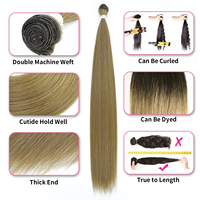 Mèches de Cheveux Lisses Ultra Premium en Fibres, Tissage Écologique et Biologique, Extensions Capillaires Synthétiques à Base de Protéines, Teintes à Chaud