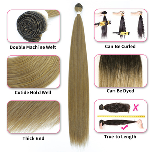 Paquetes <span class=keywords><strong>de</strong></span> <span class=keywords><strong>Extensiones</strong></span> <span class=keywords><strong>de</strong></span> <span class=keywords><strong>Cabello</strong></span> Liso Hueso Tejido <span class=keywords><strong>de</strong></span> Fibra Premium Ecológica <span class=keywords><strong>de</strong></span> Proteína Orgánica Sintética Resistente al Calor y Teñido - Product Image 6