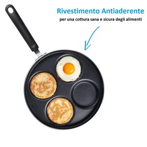 Pancake <b>Pan</b> 24 Cm 4 Holes Non Stick With Bakelite <b>Handle</b> For Making Pancakes - Product Image 4