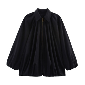 Vente flash : Manteau long à manches longues et col châle en toile de bâche tendance pour femmes - Product Image 6