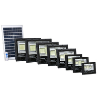 Reflector LED Solar de Aluminio Fundido a Presión, 40-300W, IP66 Impermeable, Batería LiFePO4 con Pantalla Digital para Patio y Estacionamiento