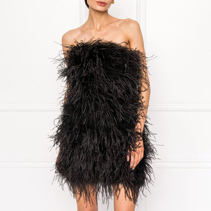 <span class=keywords><strong>Vestido</strong></span> de Noche Sexy <span class=keywords><strong>para</strong></span> <span class=keywords><strong>Mujer</strong></span>, Color Azul <span class=keywords><strong>Lila</strong></span> y Rosa, Mini <span class=keywords><strong>Vestido</strong></span> de Plumas <span class=keywords><strong>para</strong></span> Cóctel, <span class=keywords><strong>Vestido</strong></span> de Plumas de Avestruz <span class=keywords><strong>para</strong></span> Damas - Product Image 3