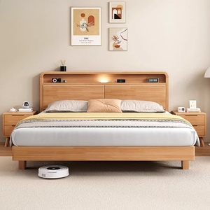 Letto in Legno Massello Stile Classico di Lusso, Multifunzionale, Disponibile in Diverse Misure, Confortevole, Robusto, Durevole, Atmosferico, Letto Tatami Oversize - Product Image 1
