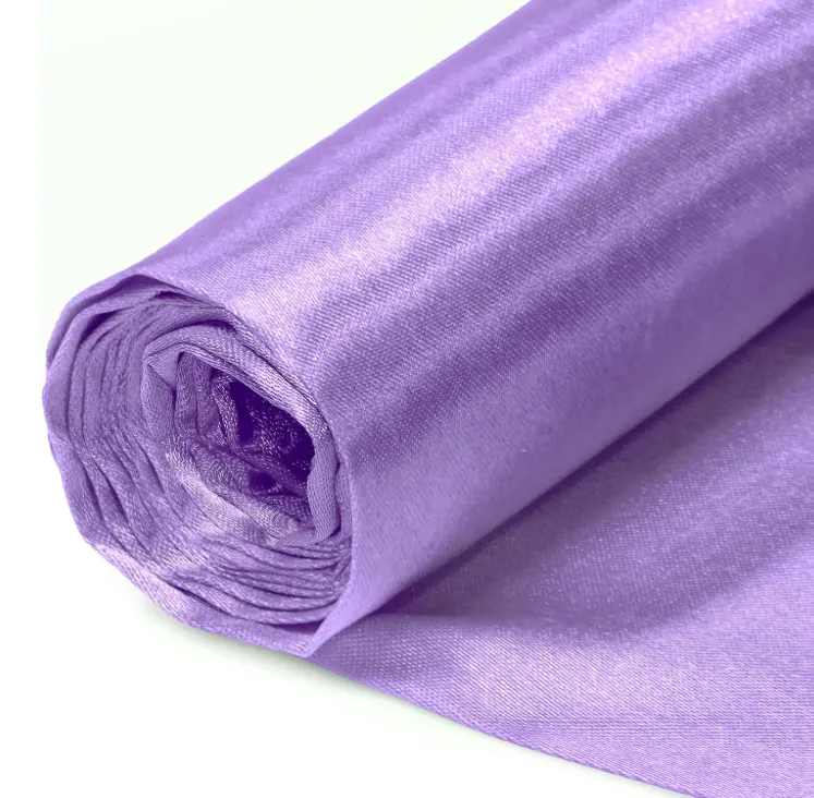 Ipek krep saten kumaş hiçbir streç Polyester 150gsm kristal saten kumaş yatak için poli saten kumaş