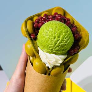 Harina premezclada comercial de gofres de huevo Matcha <span class=keywords><strong>en</strong></span> <span class=keywords><strong>polvo</strong></span> para gofres de huevo, bolsa de 1kg, mezcla de gofres de huevo Matcha - Product Image 2