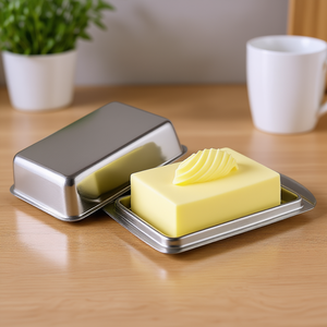 Mantequillera KCHENPROFI de Acero Inoxidable 165x120x50mm con Tapa Abatible, Apta para Lavavajillas, Conservación de Frescura para Uso en la Cocina - Product Image 3