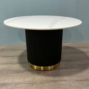 Muebles modernos para el hogar Mesa auxiliar con marco de madera negra con parte superior de piedra sinterizada Entrega rápida disponible para uso en la sala de estar - Product Image 1