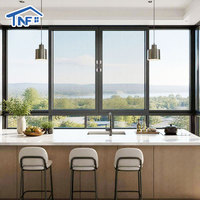 Fenêtres et portes commerciales standard à double vitrage en aluminium avec auvent au design moderne, fonction coulissante insonorisée et store enrouleur