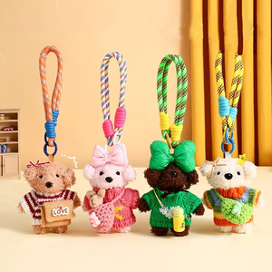 Carino morbido ciondolo cucciolo piccolo regalo e borsa Charm maglione peluche <span class=keywords><strong>portachiavi</strong></span> bambola all'ingrosso <span class=keywords><strong>per</strong></span> coppie articoli promozionali - Product Image 1