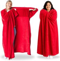 Couverture portable en flanelle douce avec manches, couverture de canapé confortable pour regarder la télévision, couverture enveloppante chaude pour adulte, utilisation à domicile