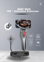 Caméra endoscope vidéo industrielle articulée à double caméra Wi-Fi 2 voies à rotation avec caméra de 6.5mm Tube de serpent de 1 mètre