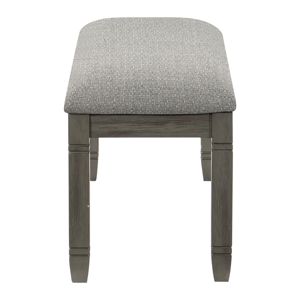 Banc de salle à manger gris antique DB 1pc cadre en bois avec siège en tissu gris ton neutre meubles de salle à manger élégants - Product Image 3