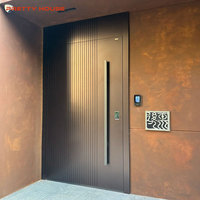 Puerta de Seguridad Comercial Moderna para Exteriores con Construcción de Acero Inoxidable a Prueba de Balas para Uso en Apartamentos