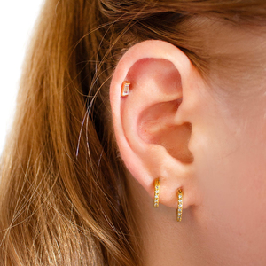 CANNER 2023 Juego de 3 Piezas de Pendientes Clásicos de Plata de Ley S925 con Moissanita, Pendientes de Aro Sencillos de 6/8/10 mm - Product Image 3