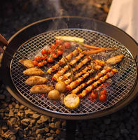 Essentiels pour les fêtes de Noël : foyer pliable portable, barbecue multifonction au charbon de bois pour le camping et les pique-niques en plein air