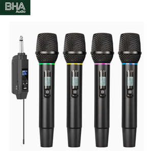 Microphone sans fil BHA H4 pour l'approvisionnement transfrontalier, kit 1 à 4, avec éclairage RGB sept couleurs, réduction du bruit, <span class=keywords><strong>FM</strong></span>, pour karaoké domestique et scène, OEM - Product Image 1