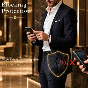 Casekey Nuovo Design Portacarte in Pelle con Blocco RFID, Portafoglio Magnetico Sottile in Lega di Alluminio con <span class=keywords><strong>Porta</strong></span> <span class=keywords><strong>Carte</strong></span> Pop-up e Cinturino Elastico - Product Image 6
