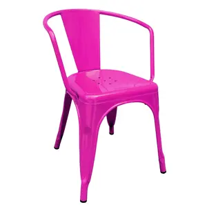 Металлический складной стул FOSHAN XINMOLL, темно-розовые металлические стулья в промышленном стиле для кухни, столовой, бистро, кафе