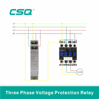 CSQ Motor Pengaturan Di Bawah, Frekuensi Relay Perlindungan Aktif Fase Digital Tegangan Rendah 220 Volt Dapat Disesuaikan