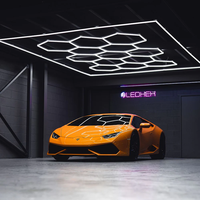 Offre Spéciale voiture atelier hexagone Led lumière Garage haute qualité hexagonal lavage voiture magasin éclairage