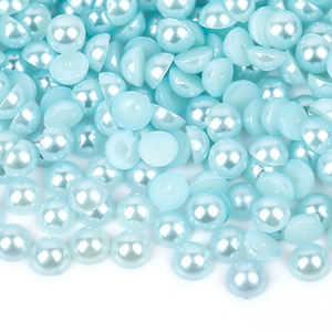 VC venta al por mayor AB colores plástico ABS parte posterior plana perla medio redondo diamantes sueltos DIY accesorios para el cabello diamantes de imitación a granel medias perlas - Product Image 5