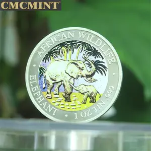 धातु tins थोक 1 oz 999 ठीक टिन हाथी दौर बुलियन सिक्का A153
