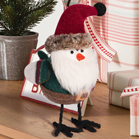 Décoration de table en tissu créative Hongsheng pour Noël, motif oiseau mignon et Père Noël, oiseau debout pour les fêtes transfrontalières