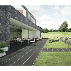 Gạch sứ ngoài trời Patio sàn ngoài trời 18mm 20mm Độ dày vuông 300x600mm bên ngoài phòng sinh thái lát đá đen - Product Image 1