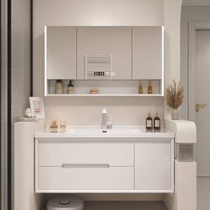 Mueble de Baño Moderno de Lujo con Espejo Inteligente, Acabado Lacado, Gabinete Impermeable Montado en la Pared para Uso en Hospitales y Villas - Product Image 1