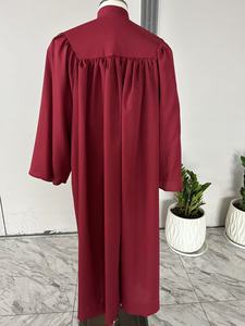 Túnica de Coro Unisex <span class=keywords><strong>JJ</strong></span> GRADGOWN de Poliéster Mate Color Borgoña con Hombros Plisados y Cuello Alto para Eventos Religiosos, Venta al Por Mayor - Product Image 3