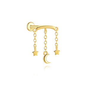 Boucles d'oreilles percées Canner S925 en argent sterling avec zircon cubique, clous d'oreilles fins avec pierre CZ, bijoux pour femmes - Product Image 4