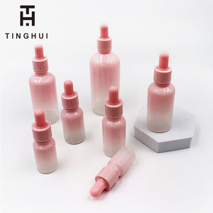 Bouteilles compte-gouttes en verre givré rose en gros, 5 ml, 10 ml, 15 ml, 30 ml, 50 ml, 100 ml, flacons vides pour huiles essentielles - Product Image 4