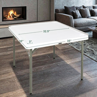 Table de mahjong pliable moderne de 35 pouces avec 4 porte-gobelets, tapis antidérapant amovible, plateau en HDPE, table de jeu