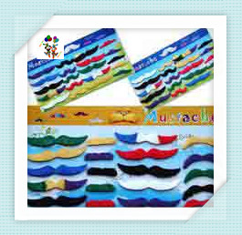Ensemble de 6 pièces auto-adhésifs, barbe artificielle amusante et élégante de couleur rose, <span class=keywords><strong>moustache</strong></span> HPC-1657 - Product Image 5