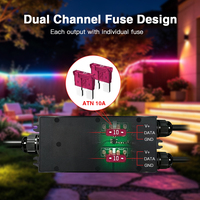 Controlador LED Digital WLED GLEDOPTO AquaX WL1 IP67 Resistente al Agua con Doble Canal de Fusibles, DC 5-48V, con Más de 200 Efectos y Micrófono Integrado