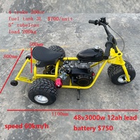 500W/750W moteur électrique Go Kart Karting voitures ATV 200 UTV Quad Dune Buggy Atvutv corps cadre pièces châssis Kit avec roues de 8 pouces
