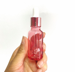 Nouvelles bouteilles d'huile scintillantes cosmétiques vides en verre rose clair avec <span class=keywords><strong>pipette</strong></span> compte-gouttes en or rose rose - Product Image 2