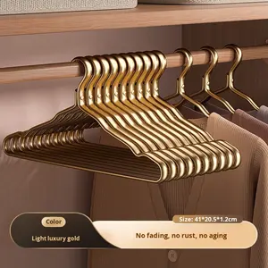 Cintres pour adultes en or haut de gamme en alliage d'aluminium brillant gain de place unique <span class=keywords><strong>TikTok</strong></span> vente à chaud mural multifonction moderne - Product Image 6